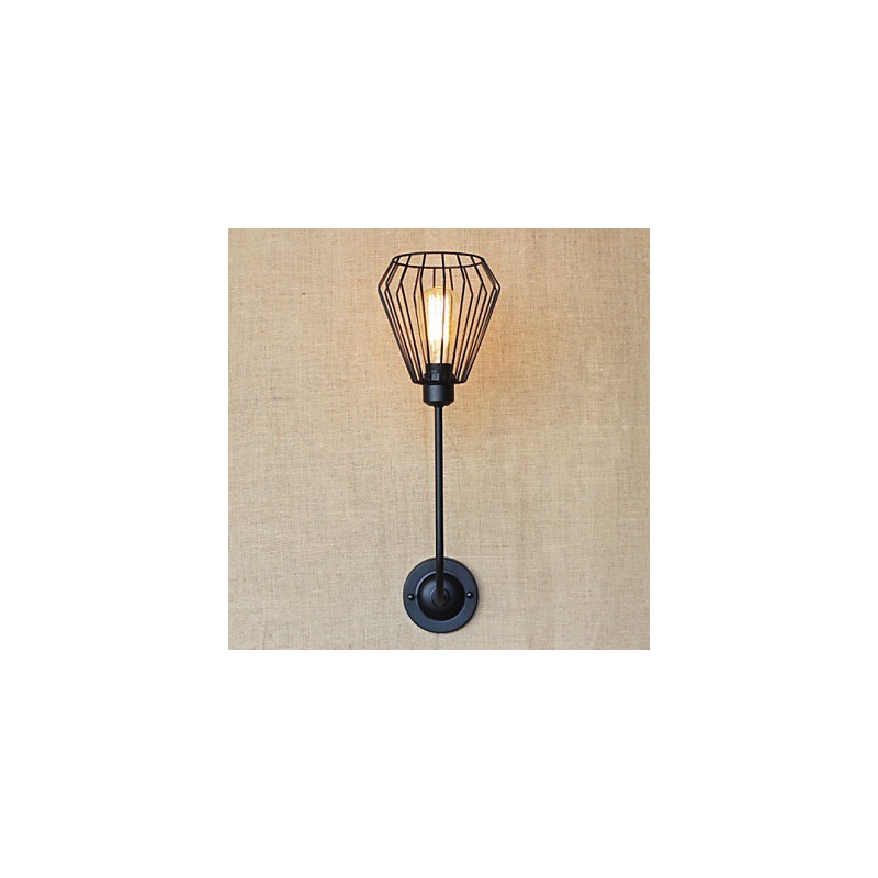 Lampe de chevet à tête unique en fer, style antique, style country américain
