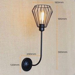 Lampe de chevet à tête unique en fer, style antique, style country américain