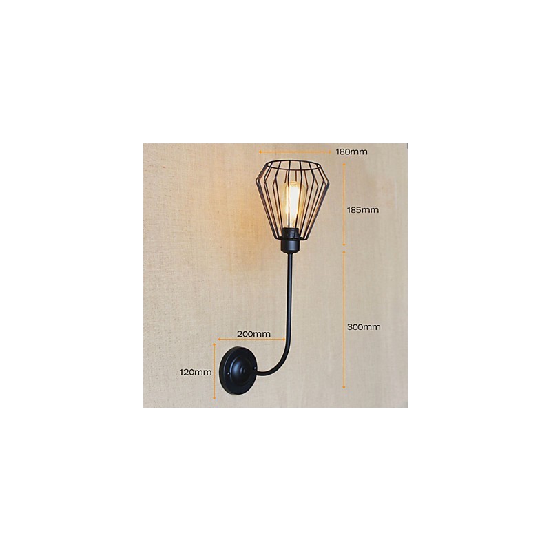Lampe de chevet à tête unique en fer, style antique, style country américain
