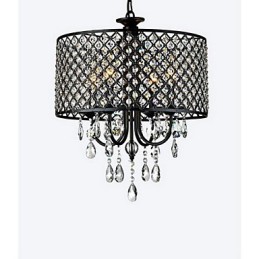 Lustre traditionnel classique en cristal et métal chromé