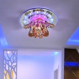 Plafonnier circulaire en cristal à tube lumineux absorbant la lumière du dôme