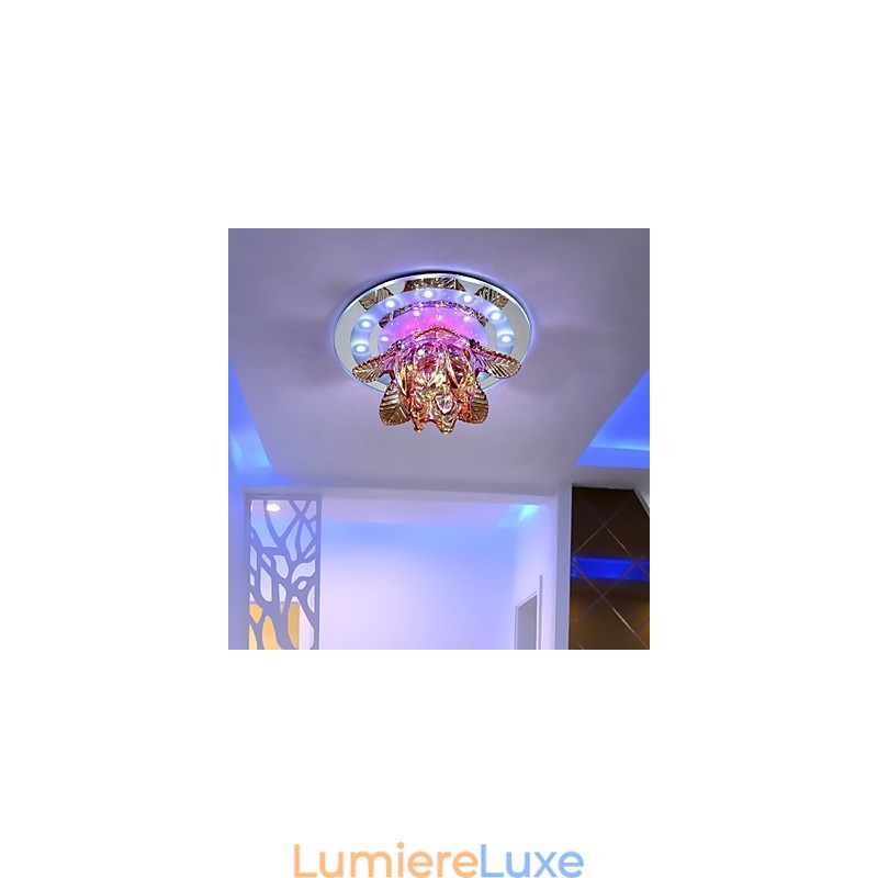 Plafonnier circulaire en cristal à tube lumineux absorbant la lumière du dôme