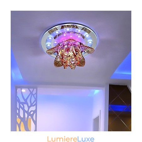 Plafonnier circulaire en cristal à tube lumineux absorbant la lumière du dôme Plafonnier circulaire en cristal à tube lumineux absorbant la lumière du dôme