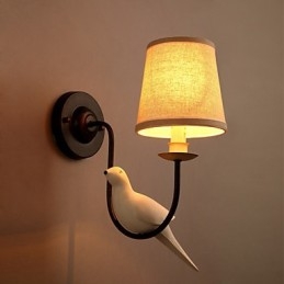 Lampe murale créative en tissu représentant des oiseaux d'Amérique du Nord