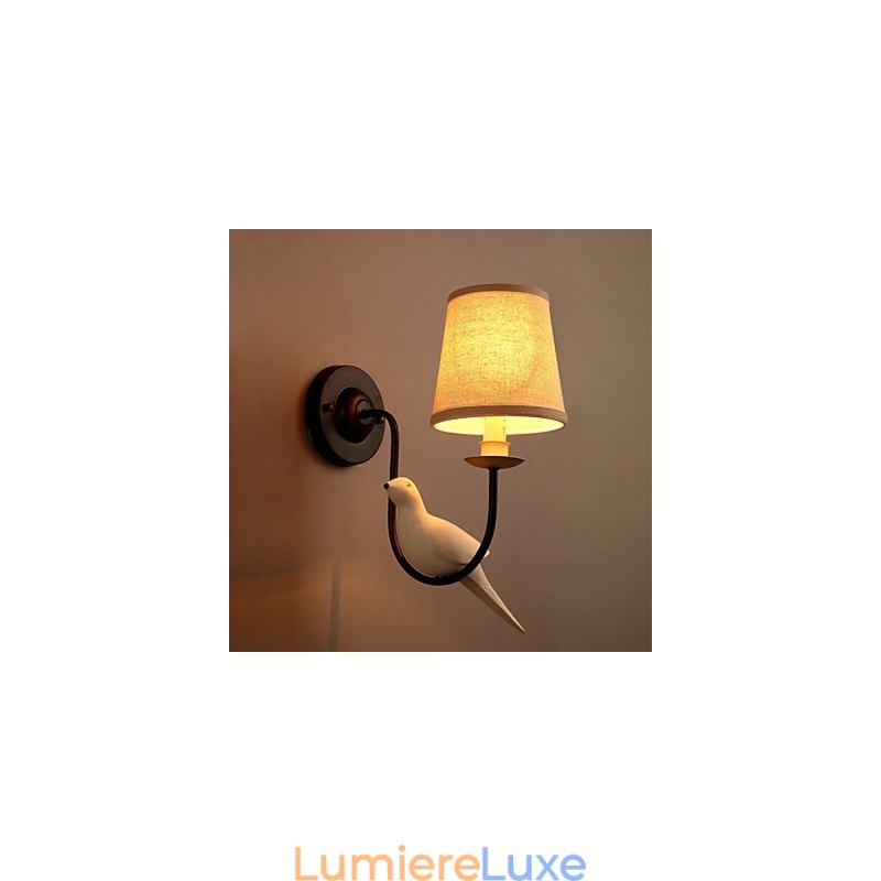 Lampe murale créative en tissu représentant des oiseaux d'Amérique du Nord
