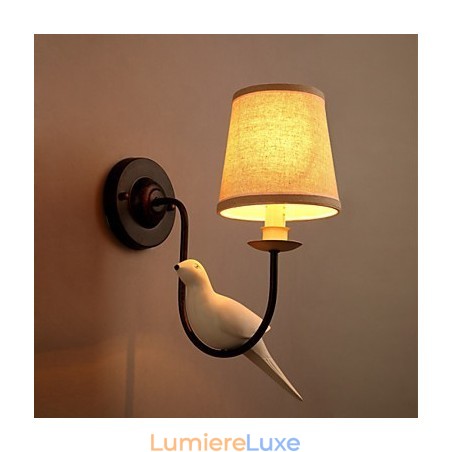 Lampe murale créative en tissu représentant des oiseaux d'Amérique du Nord Lampe murale créative en tissu représentant des oiseaux d'Amérique du Nord