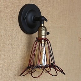 Applique murale décorative en bronze rouge avec filet en fer de style industriel américain