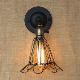 Applique murale décorative en bronze avec treillis en fer de style industriel américain