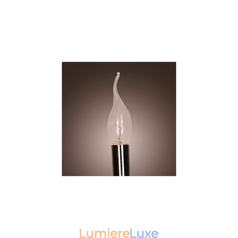 Applique murale en cristal noir avec ampoule bougie