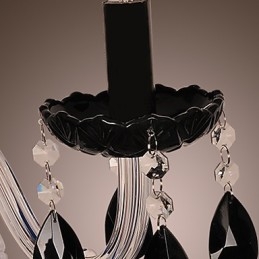 Applique murale en cristal noir avec ampoule bougie