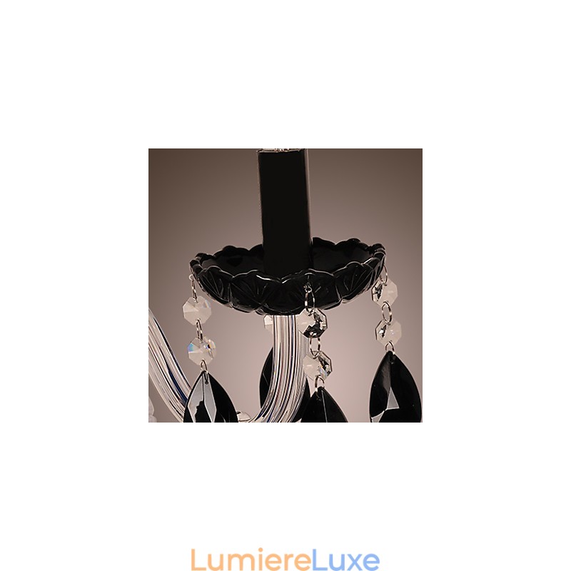 Applique murale en cristal noir avec ampoule bougie