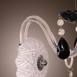 Applique murale en cristal noir avec ampoule bougie