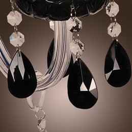 Applique murale en cristal noir avec ampoule bougie