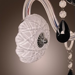 Applique murale en cristal noir avec ampoule bougie