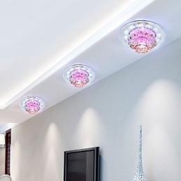 Plafonnier circulaire en cristal à tube lumineux absorbant la lumière du dôme