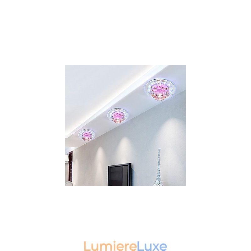 Plafonnier circulaire en cristal à tube lumineux absorbant la lumière du dôme