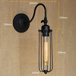 Art Minimaliste Noir Mat Américain Country Salon Lampe Chambre Balcon Applique Lampe De Chevet