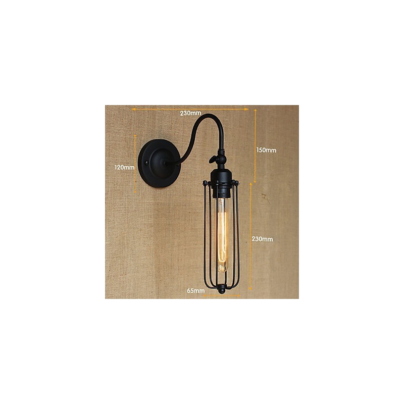 Art Minimaliste Noir Mat Américain Country Salon Lampe Chambre Balcon Applique Lampe De Chevet