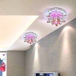 Plafonnier circulaire en cristal à tube lumineux absorbant la lumière du dôme