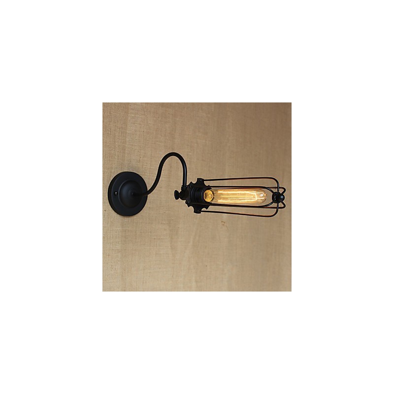 Art Minimaliste Noir Mat Américain Country Salon Lampe Chambre Balcon Applique Lampe De Chevet