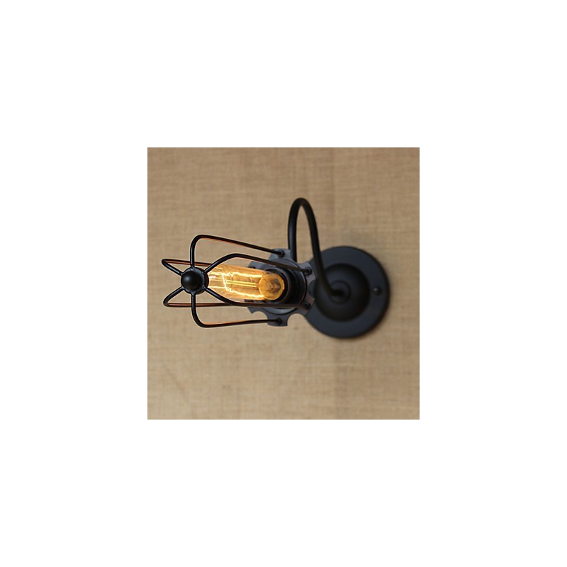 Art Minimaliste Noir Mat Américain Country Salon Lampe Chambre Balcon Applique Lampe De Chevet