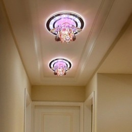 Plafonnier circulaire en cristal à tube lumineux absorbant la lumière du dôme