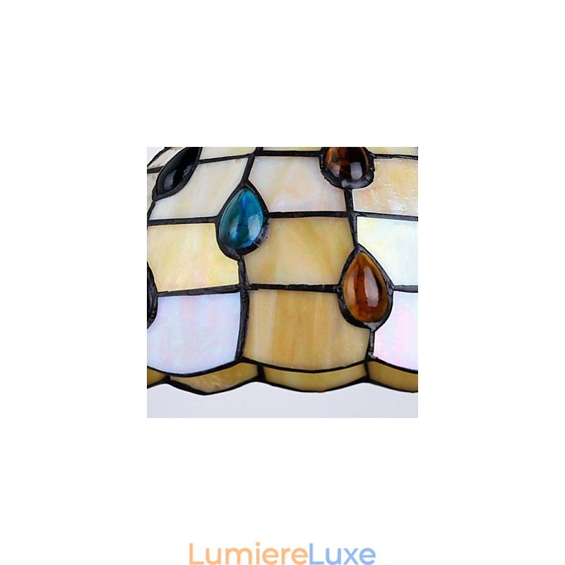 Applique murale créative en fer forgé, style méditerranéen européen et rural, luminaires en verre