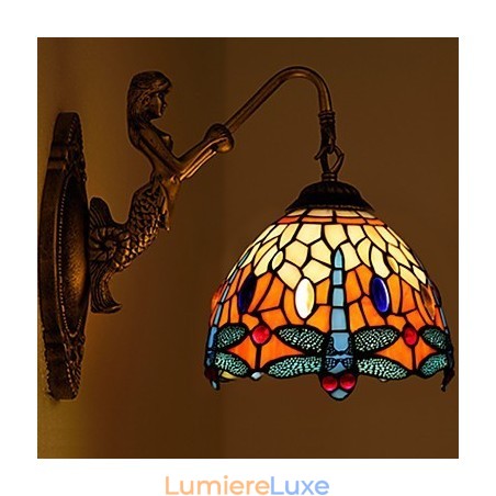 Applique murale créative en fer forgé de style rural européen, luminaires en verre Applique murale créative en fer forgé de style rural européen, luminaires en verre