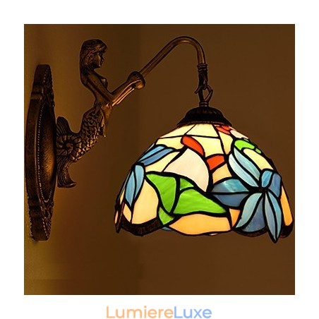 Applique murale créative en fer forgé de style rural européen, luminaires en verre Applique murale créative en fer forgé de style rural européen, luminaires en verre