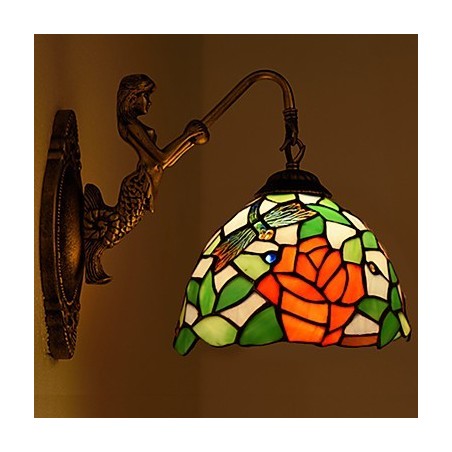 Applique murale créative en fer forgé de style rural européen, luminaires en verre Applique murale créative en fer forgé de style rural européen, luminaires en verre