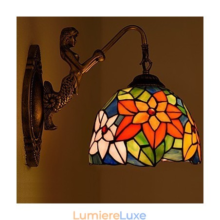 Applique murale créative en fer forgé de style rural européen, luminaires en verre Applique murale créative en fer forgé de style rural européen, luminaires en verre