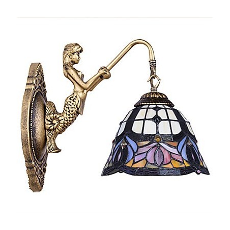 Applique murale créative en fer forgé de style rural européen, luminaires en verre Applique murale créative en fer forgé de style rural européen, luminaires en verre
