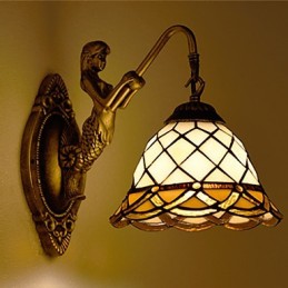 Applique murale créative en fer forgé de style rural européen, luminaires en verre
