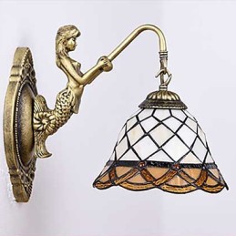 Applique murale créative en fer forgé de style rural européen, luminaires en verre