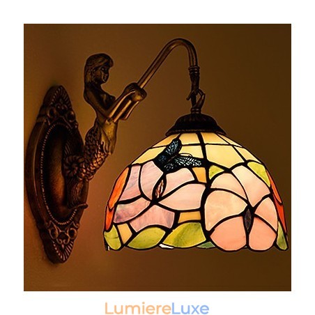 Applique murale créative en fer forgé de style rural européen, luminaires en verre Applique murale créative en fer forgé de style rural européen, luminaires en verre