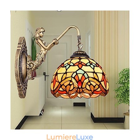 Applique murale créative en fer forgé de style rural européen, luminaires en verre Applique murale créative en fer forgé de style rural européen, luminaires en verre