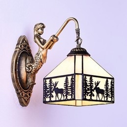 Lampe murale créative en fer forgé représentant un cerf de Noël, style européen et rural