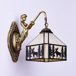 Lampe murale créative en fer forgé représentant un cerf de Noël, style européen et rural