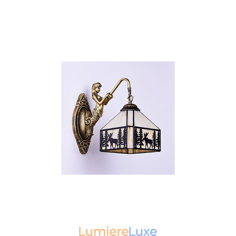 Lampe murale créative en fer forgé représentant un cerf de Noël, style européen et rural