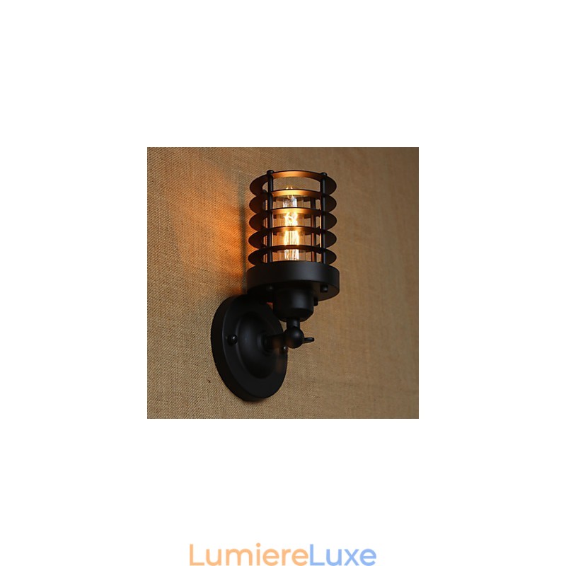 Applique murale décorative rétro simple et élégante noire pour chevet, allée, escaliers, balcon