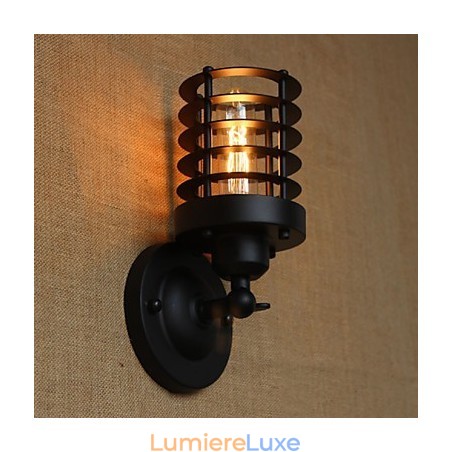 Applique murale décorative rétro simple et élégante noire pour chevet, allée, escaliers, balcon Applique murale décorative rétro simple et élégante noire pour chevet, allée, escaliers, balcon