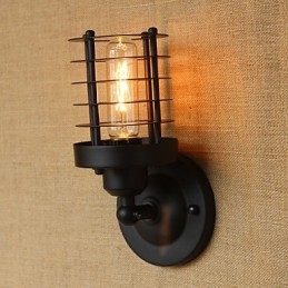 Applique murale décorative rétro simple et élégante noire pour chevet, allée, escaliers, balcon