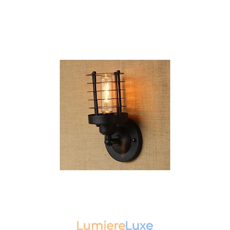 Applique murale décorative rétro simple et élégante noire pour chevet, allée, escaliers, balcon
