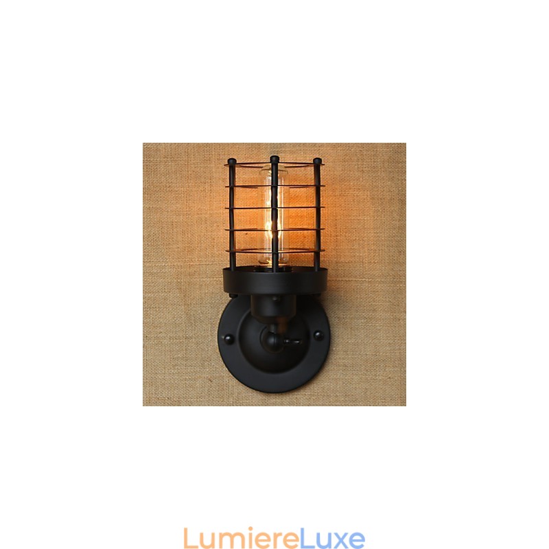Applique murale décorative rétro simple et élégante noire pour chevet, allée, escaliers, balcon