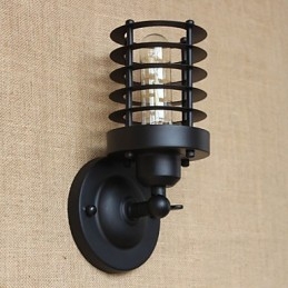 Applique murale décorative rétro simple et élégante noire pour chevet, allée, escaliers, balcon