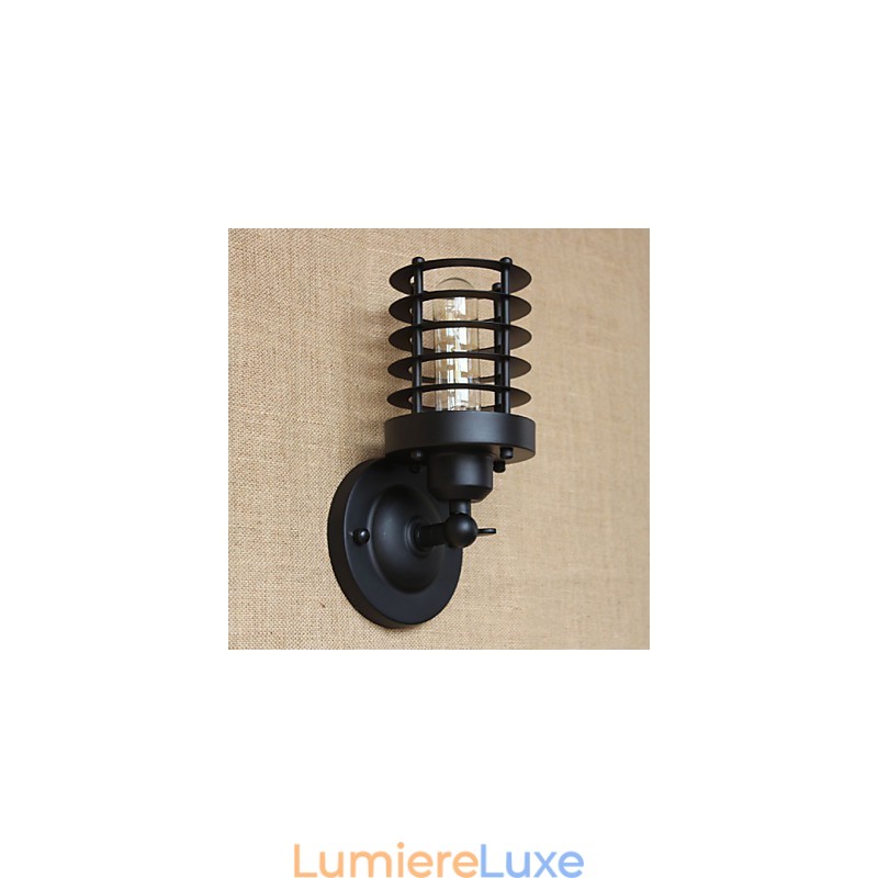 Applique murale décorative rétro simple et élégante noire pour chevet, allée, escaliers, balcon
