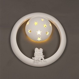 Applique murale en plâtre pastorale douce et amusante pour chambre d'enfant