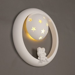 Applique murale en plâtre pastorale douce et amusante pour chambre d'enfant
