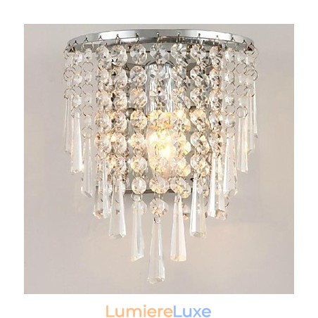 Appliques murales en cristal de mode moderne Éclairage de lit Lampe murale en cristal