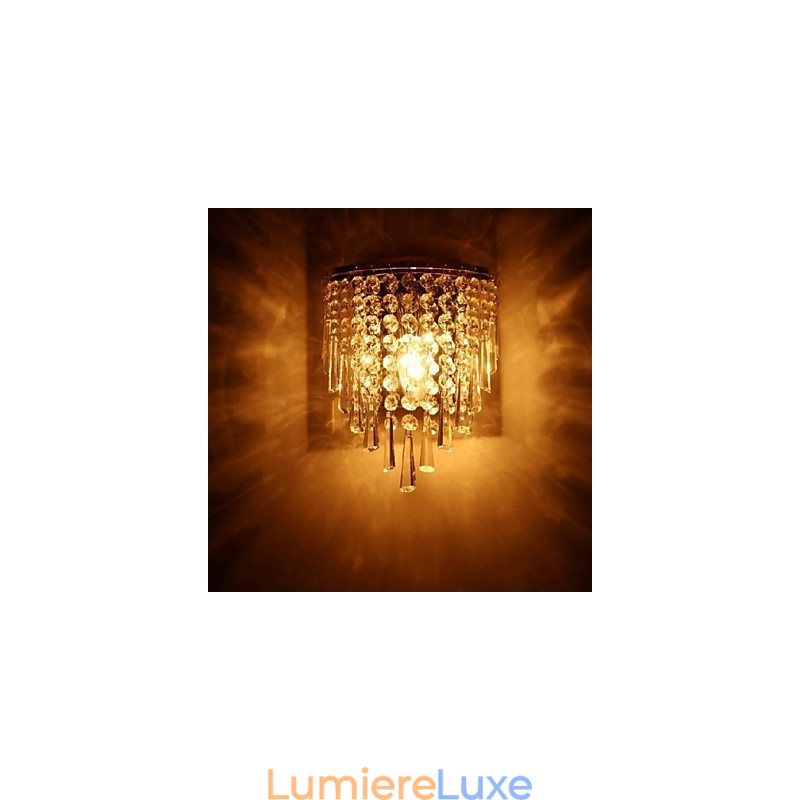 Appliques murales en cristal de mode moderne Éclairage de lit Lampe murale en cristal